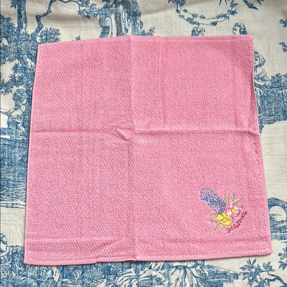 Singapore Souvenir Embroidered Pink Hand Towel